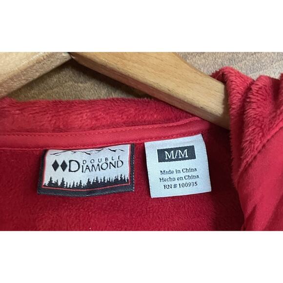 Double Diamond Womens Red Windproof Fleece Lined Hooded Ski Jacket Medium - Picture 4 of 8